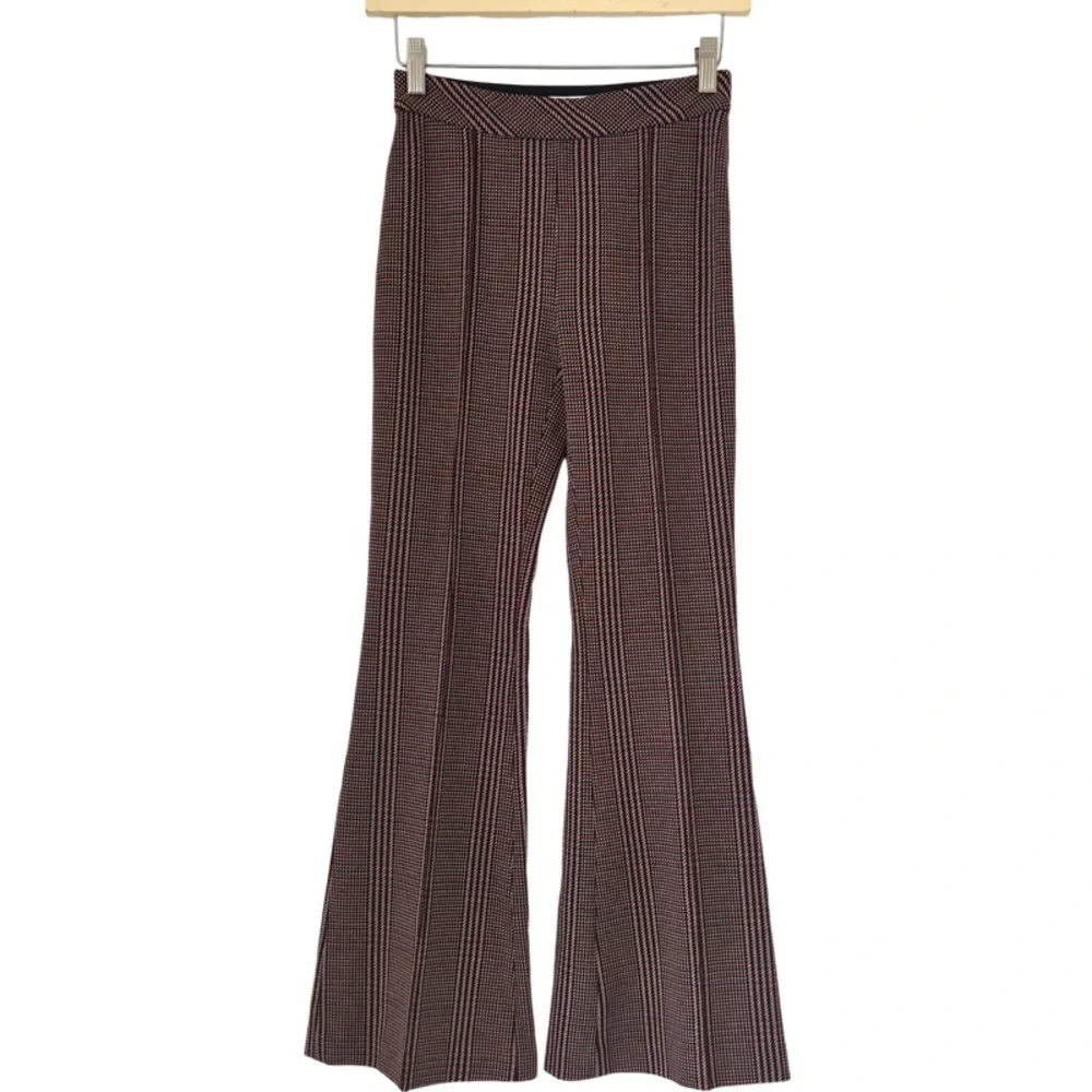 ROSETTA GETTY Pull On Cropped Flare Trousers in Plaid Size XS - Picture 8 of 14